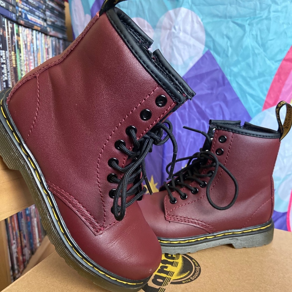 Kids Dr. Martens Cherry Red Boots